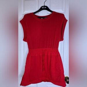 Daily Practice by Anthropologie Short-Sleeve Mini Dress Red Ribbed
